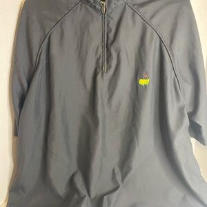 Masters Black Half-Zip Pullover with Lime Green & Red Logo